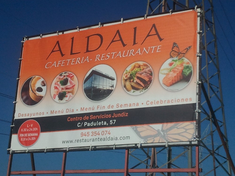 Lonas publicitarias Restaurante Aldaia Vitoria-Gasteiz | ICÓNICA | Expertos en rotulación en Vitoria-Gasteiz